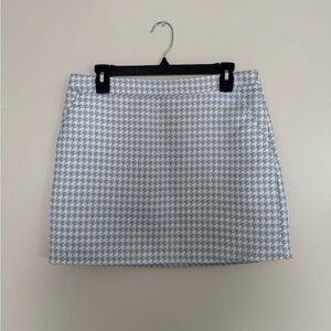 Forever 21 Light Blue Houndstooth Mini Skirt